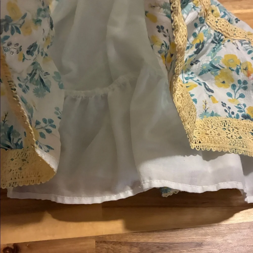JOIE Girls 4T Floral Crochet Tiered Ruffled Dress - Picture 4 of 7